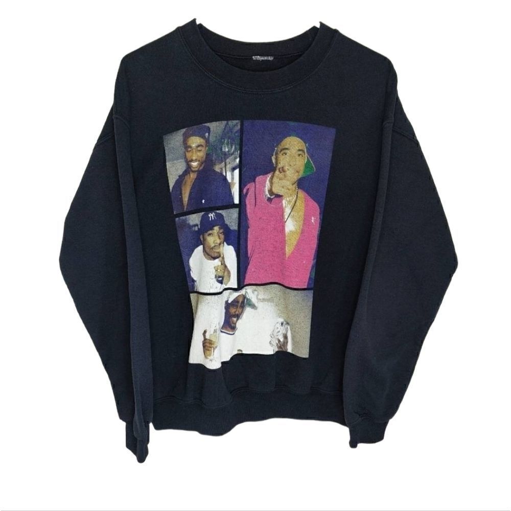 Vintage Y2K Tupac Shakur 2014 Collage Crew Neck Sweater